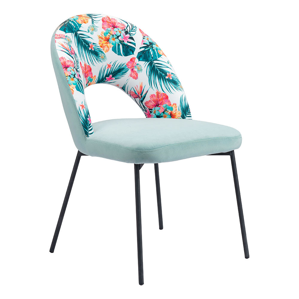 BETHPAGE DINING CHAIR MULTICOLOR PRINT & GREEN