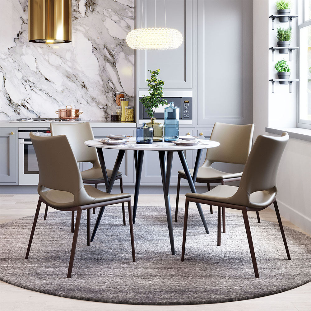 ACE DINING CHAIR BROWN & WALNUT
