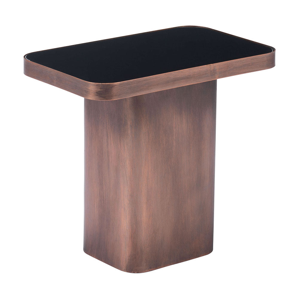 MARCOS SIDE TABLE BLACK & ANTIQUE BRONZE