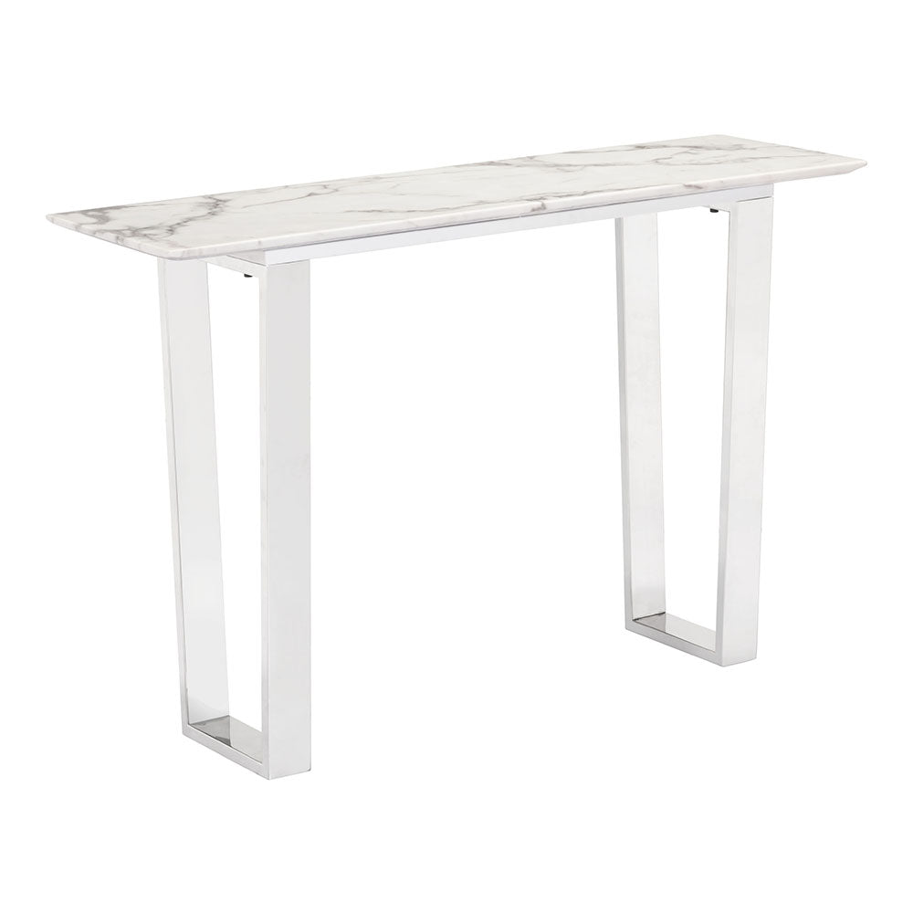 ATLAS CONSOLE TABLE WHITE & SILVER