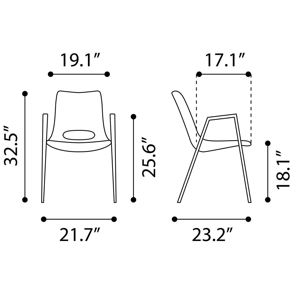 DESI DINING CHAIR BROWN & WALNUT