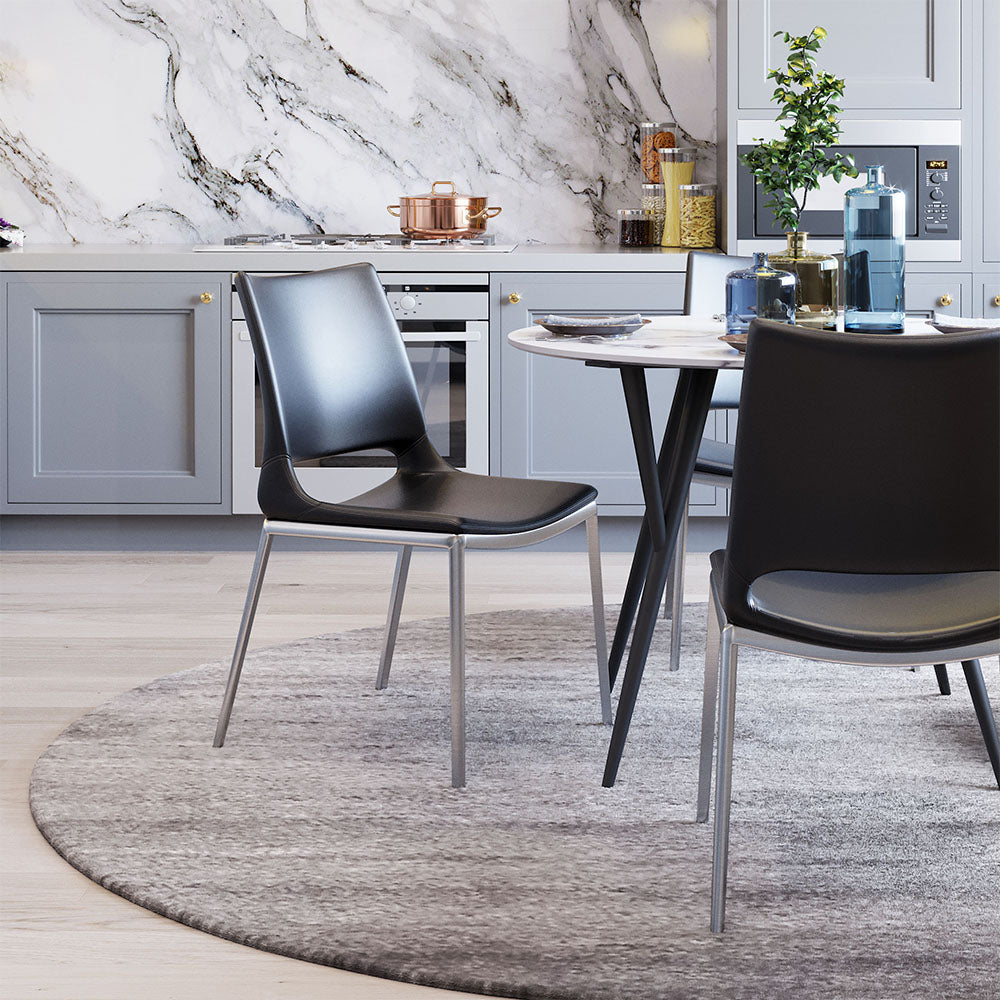 ACE DINING CHAIR BLACK & SILVER
