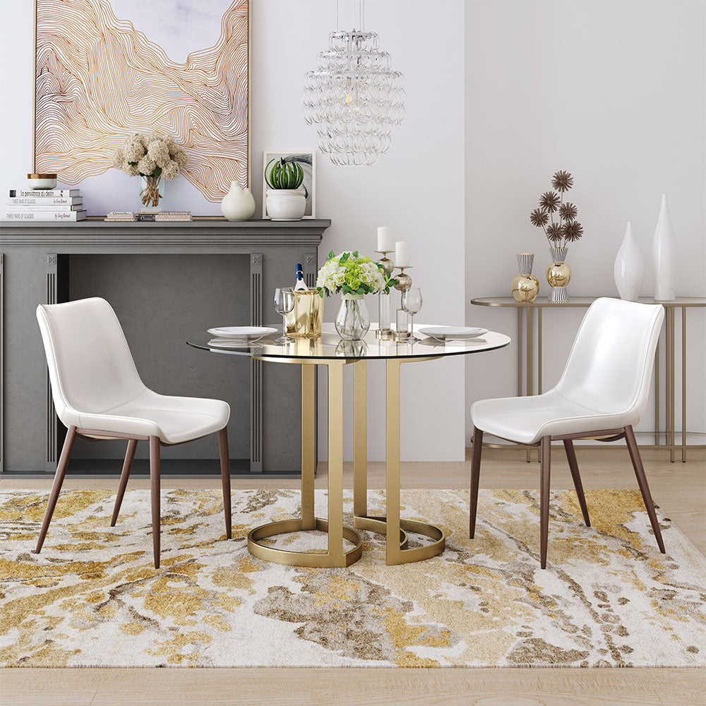 MAGNUS DINING CHAIR WHITE & WALNUT