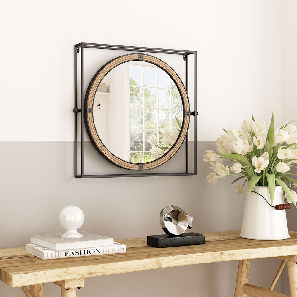CAPELL MIRROR ANTIQUE GRAY