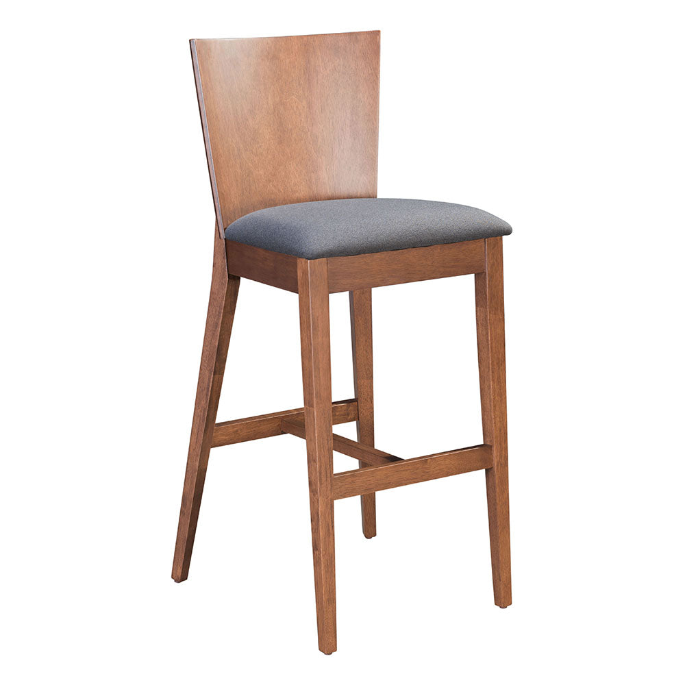 AMBROSE BARSTOOL WALNUT & DARK GRAY