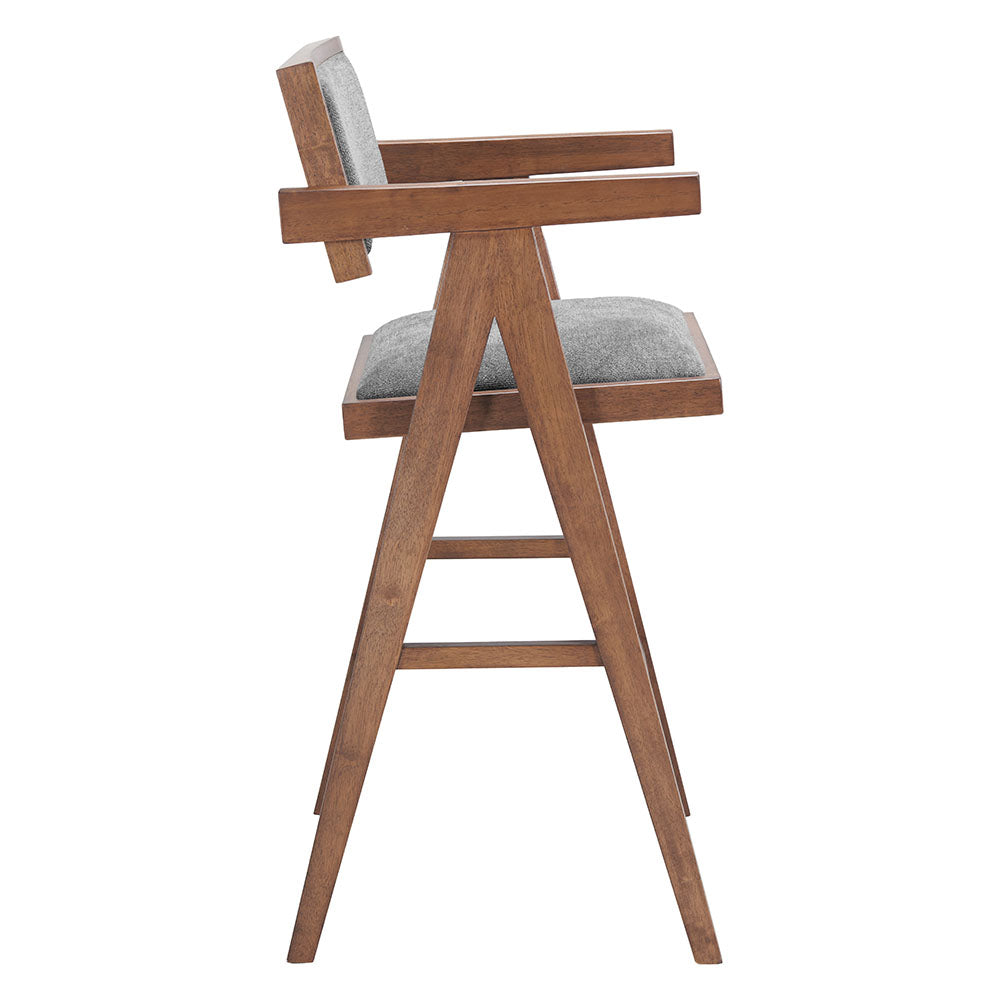 DELHI BARSTOOL GRAY & WALNUT