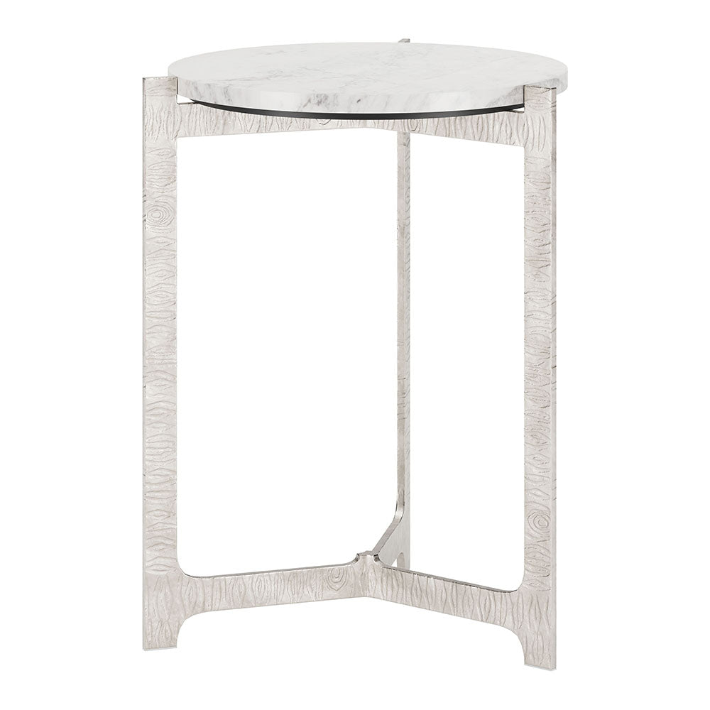 BARMAS SIDE TABLE WHITE & SILVER