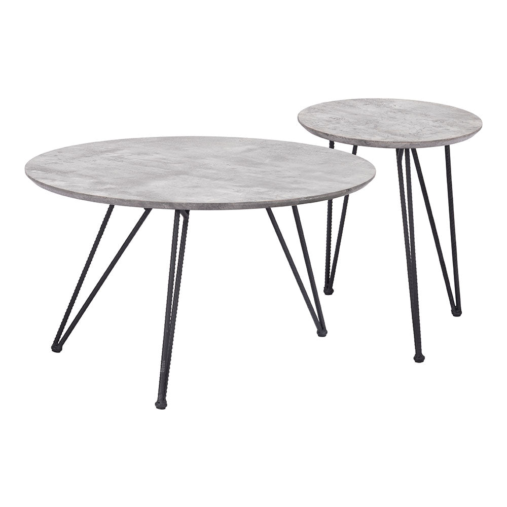 KERRIS COFFEE TABLE SET GRAY & BLACK