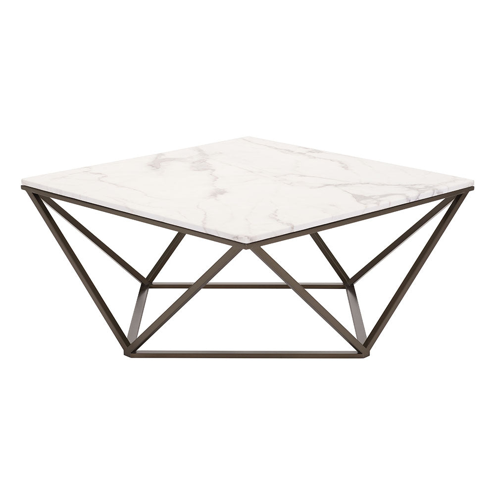 TINTERN COFFEE TABLE WHITE & ANTIQUE BRONZE