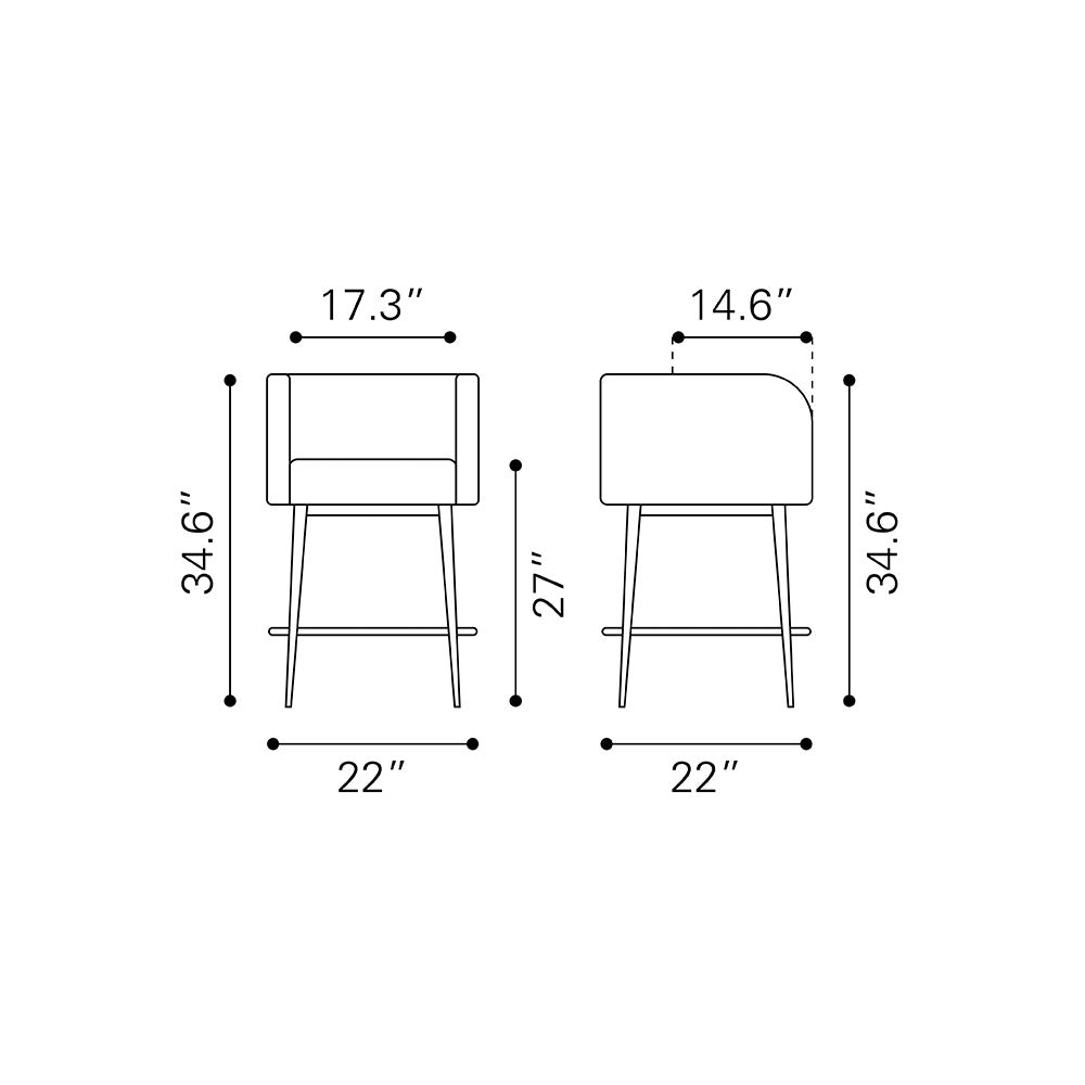 HORBAT COUNTER STOOL GRAY