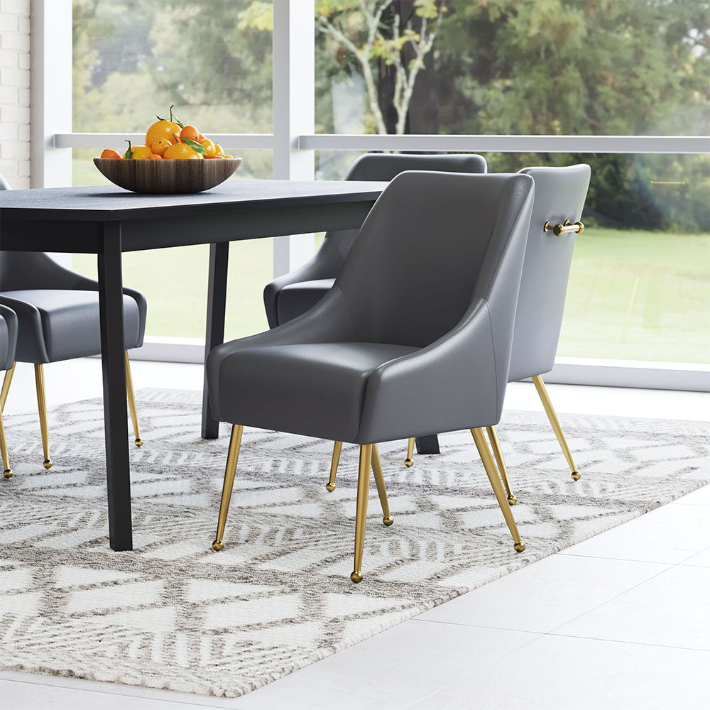 MAXINE DINING CHAIR GRAY & GOLD