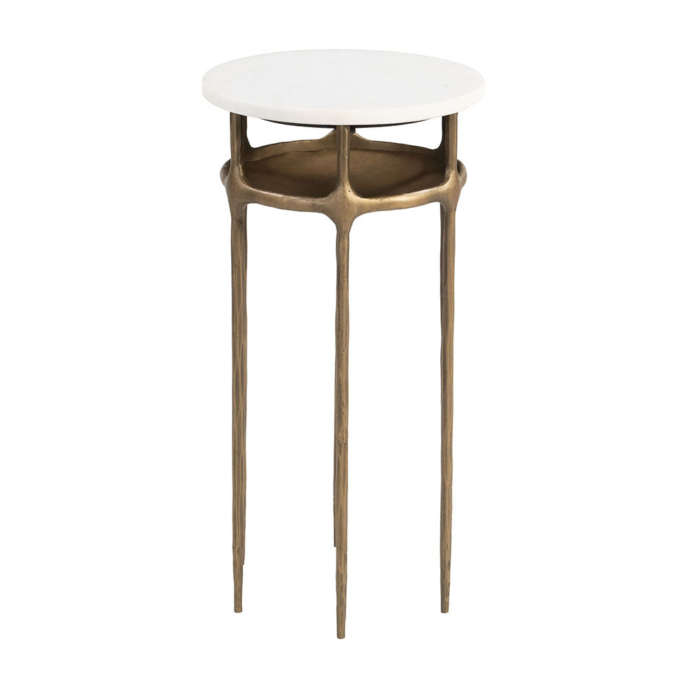 BILD SIDE TABLE WHITE & BRASS