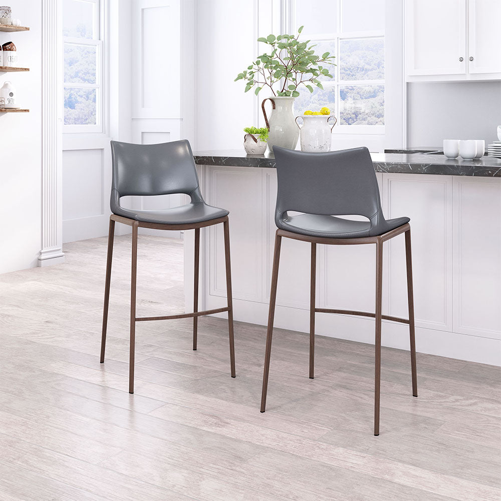 ACE BARSTOOL DARK GRAY & WALNUT