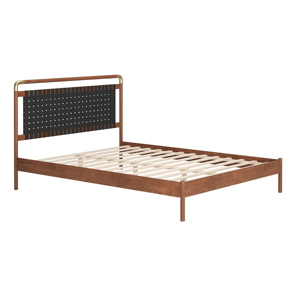 NETZ QUEEN BED BLACK & WALNUT