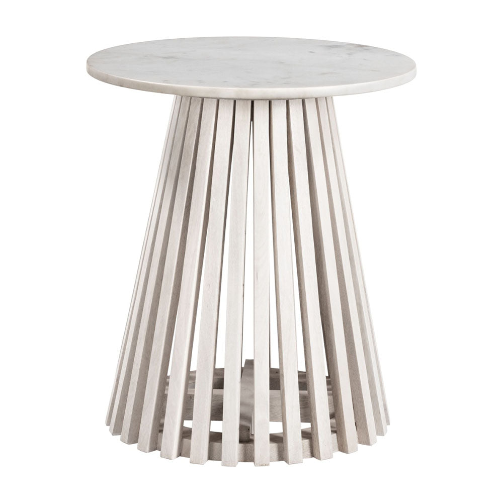 MAZARA SIDE TABLE WHITE & WHITEWASHED