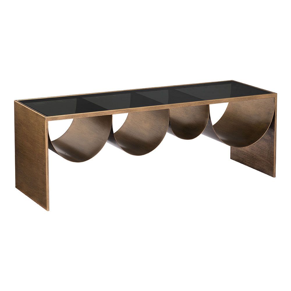 REED COFFEE TABLE BRASS & BLACK