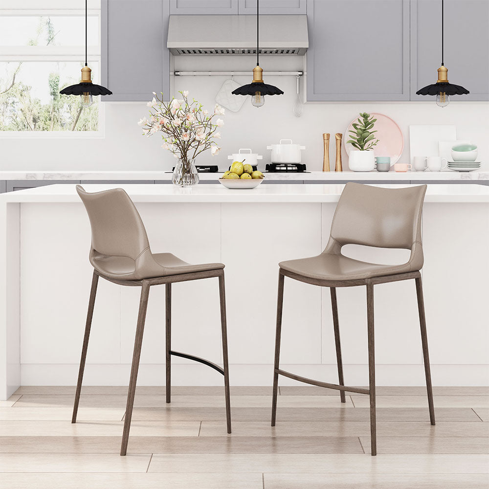 ACE COUNTER STOOL BROWN & WALNUT