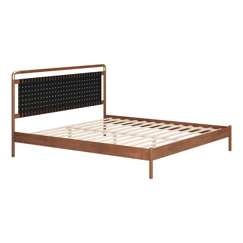 NETZ KING BED BLACK & WALNUT