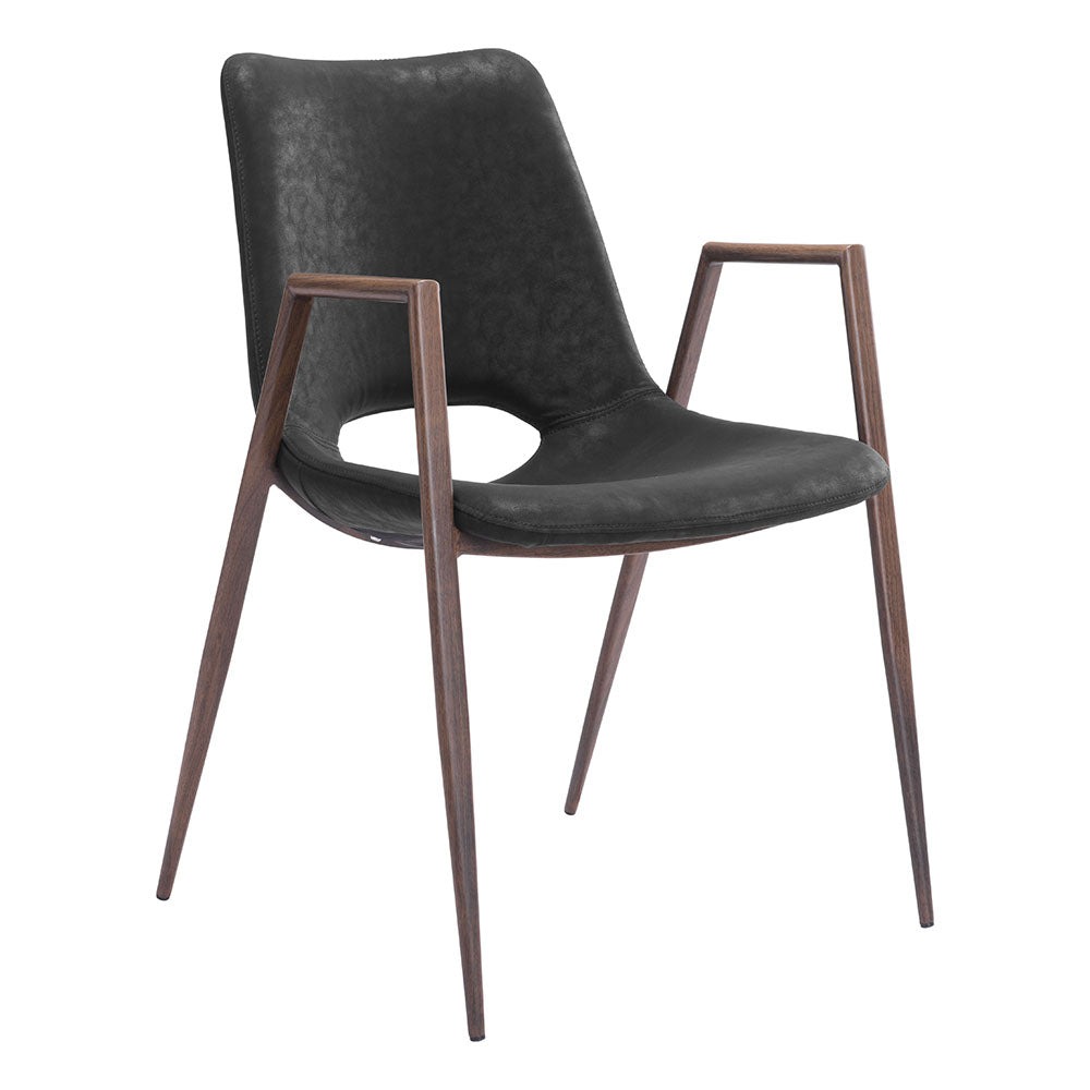 DESI DINING CHAIR BLACK & WALNUT