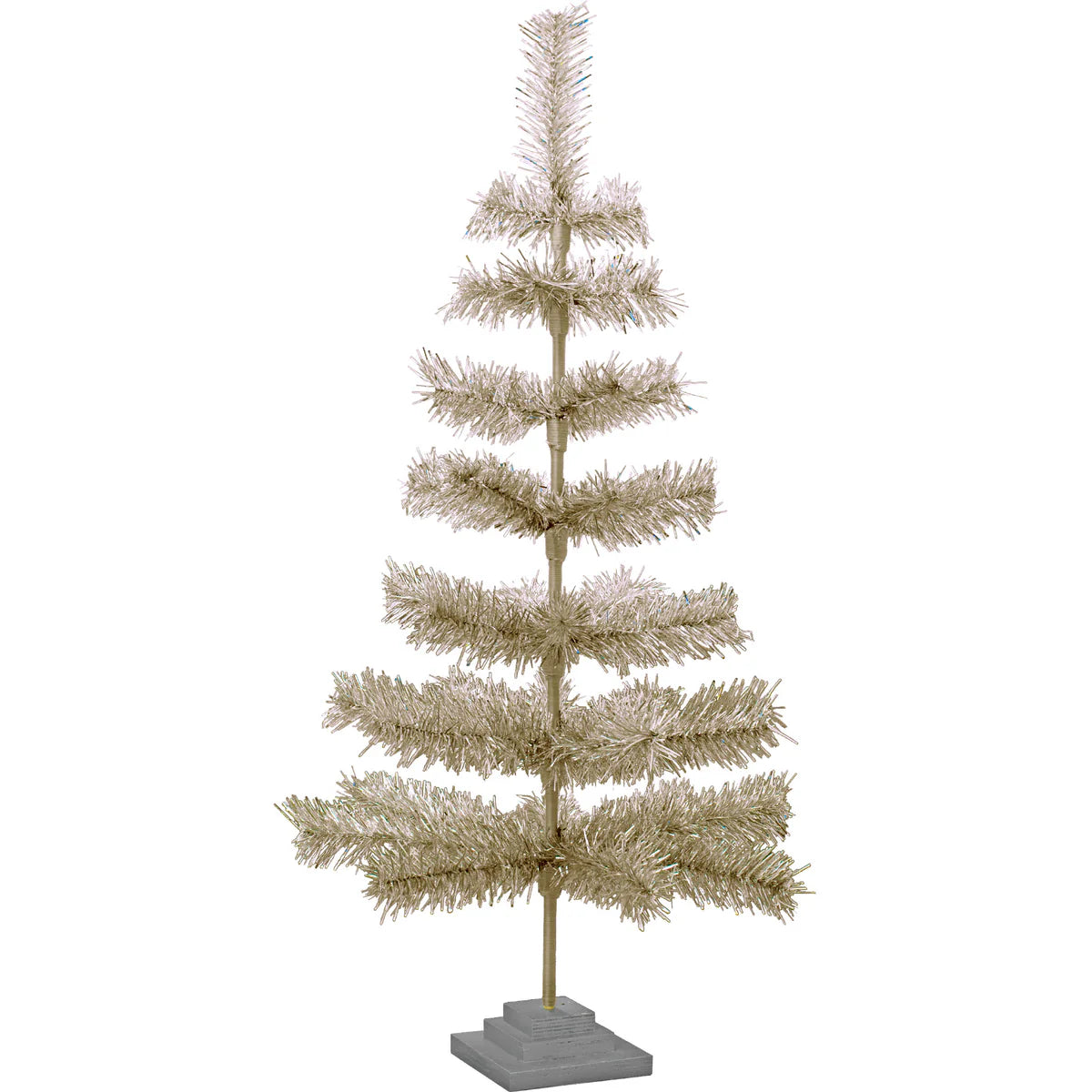 ANTIQUE SILVER TINSEL CHRISTMAS TREE