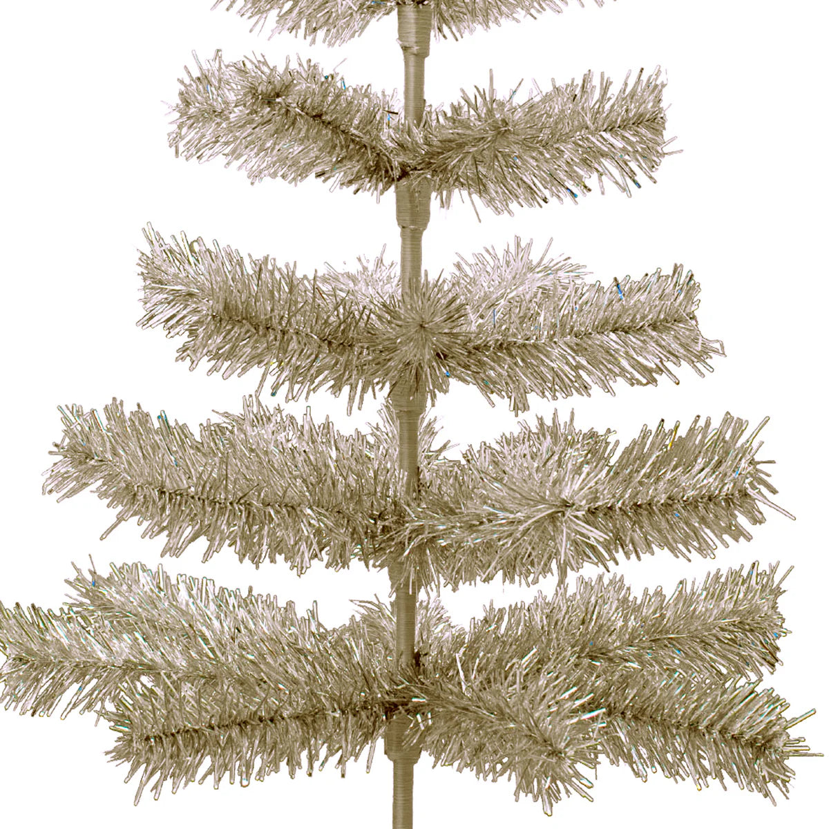 ANTIQUE SILVER TINSEL CHRISTMAS TREE