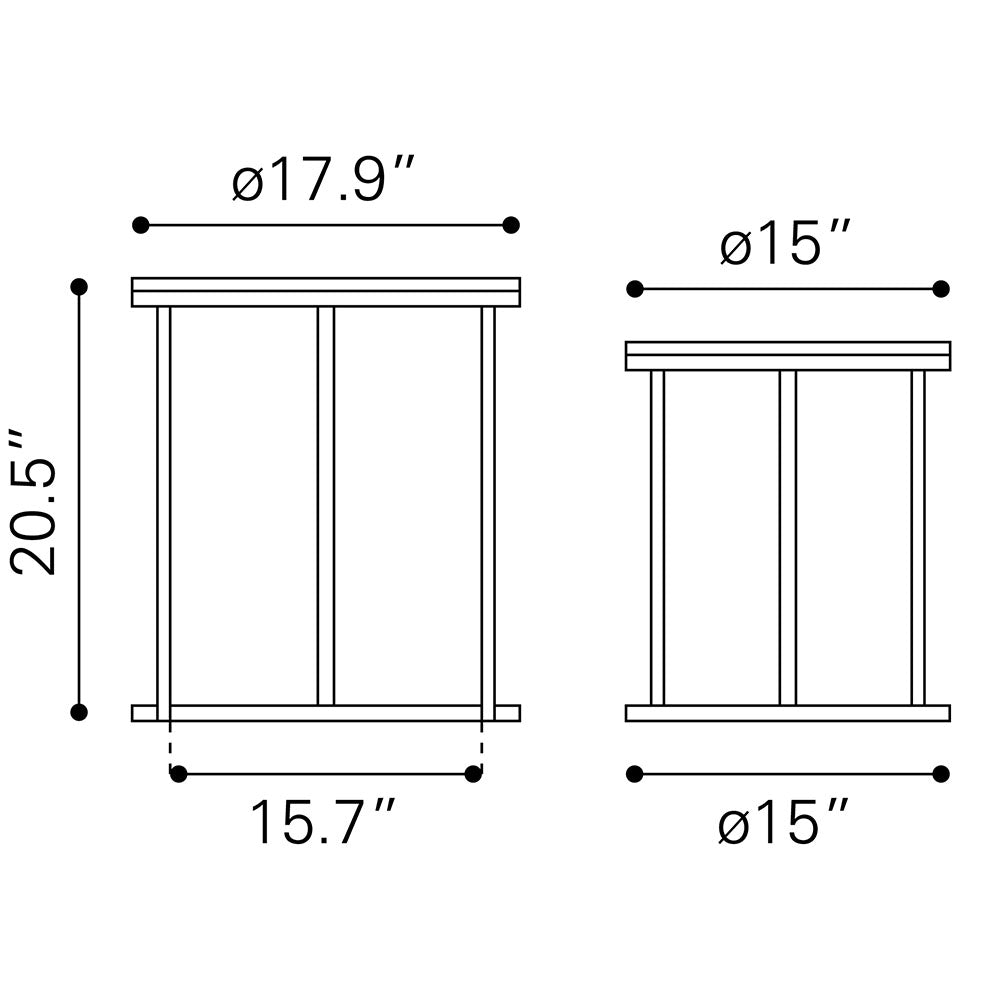 BARI NESTING TABLE SET NATURAL