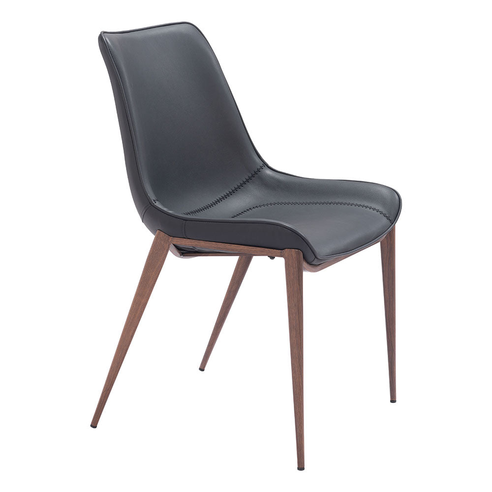MAGNUS DINING CHAIR BLACK & WALNUT