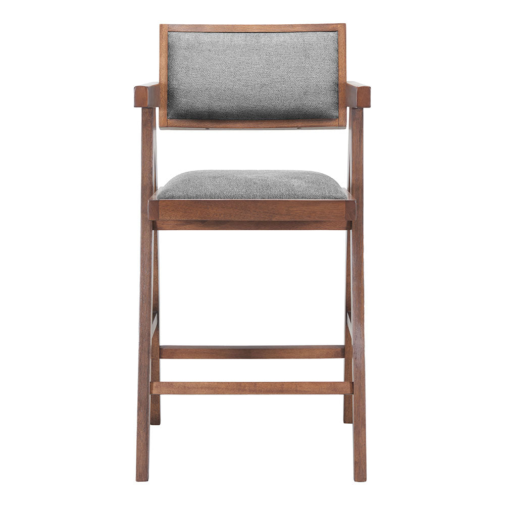 DELHI COUNTER STOOL GRAY & WALNUT