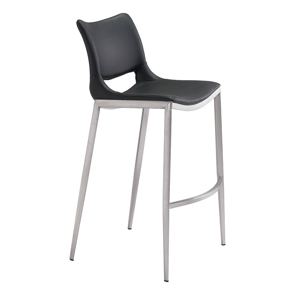 ACE BARSTOOL BLACK & SILVER