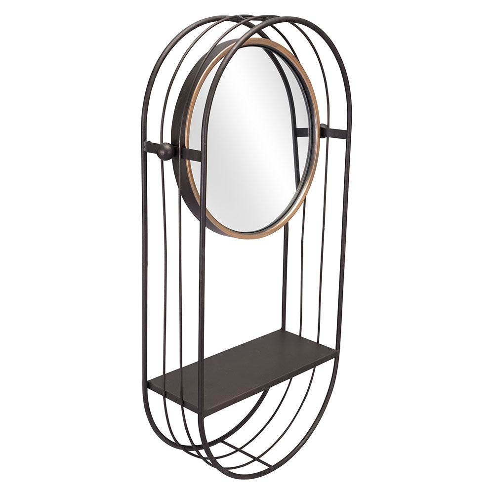 SARONI MIRROR SHELF ANTIQUE GRAY