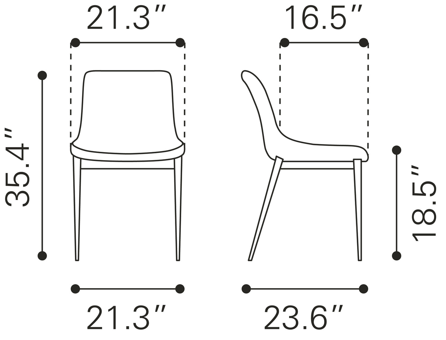 MAGNUS DINING CHAIR SLATE GRAY & WALNUT