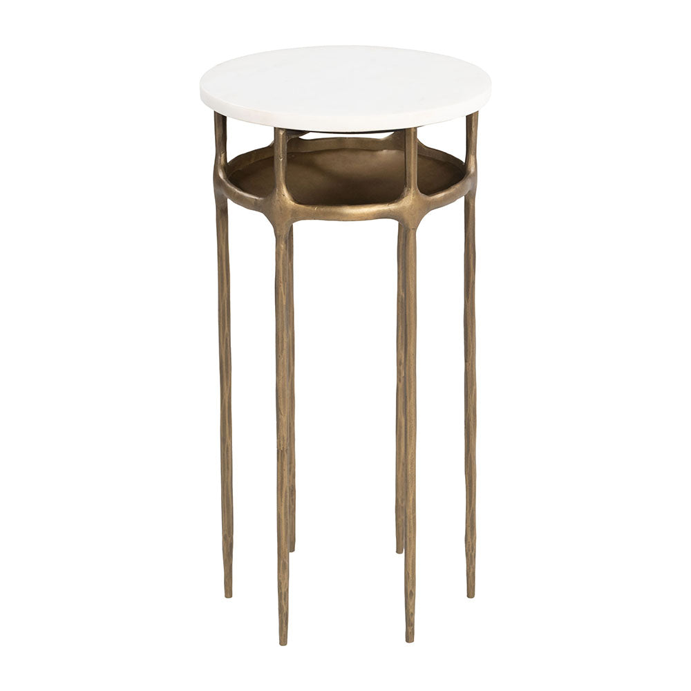 BILD SIDE TABLE WHITE & BRASS
