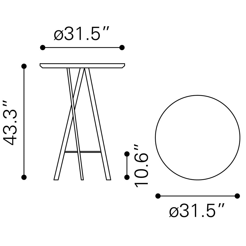 METZ BAR TABLE GRAY