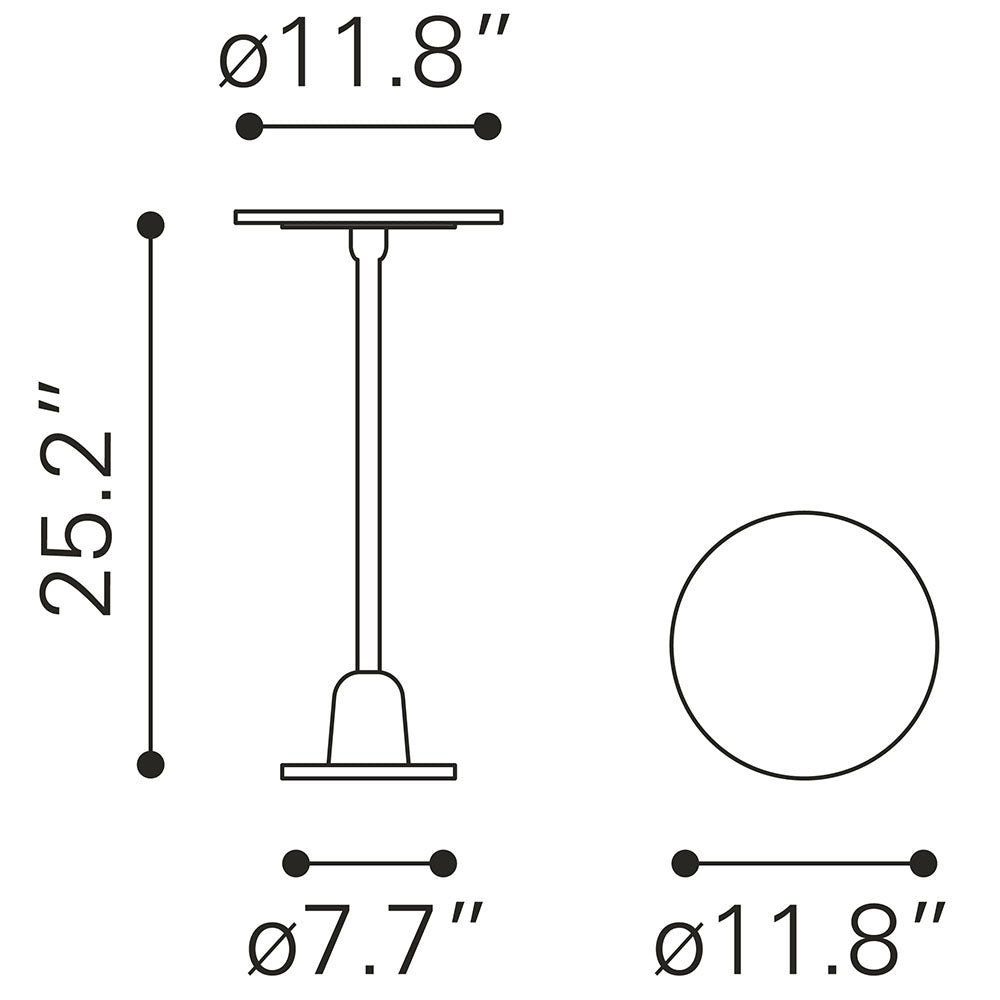 WOOZY SIDE TABLE WHITE & BLACK