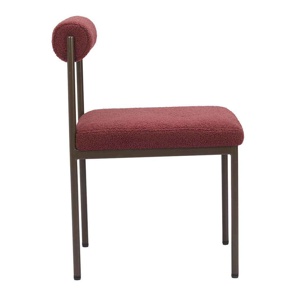 LIVORNO DINING CHAIR RED & BRONZE