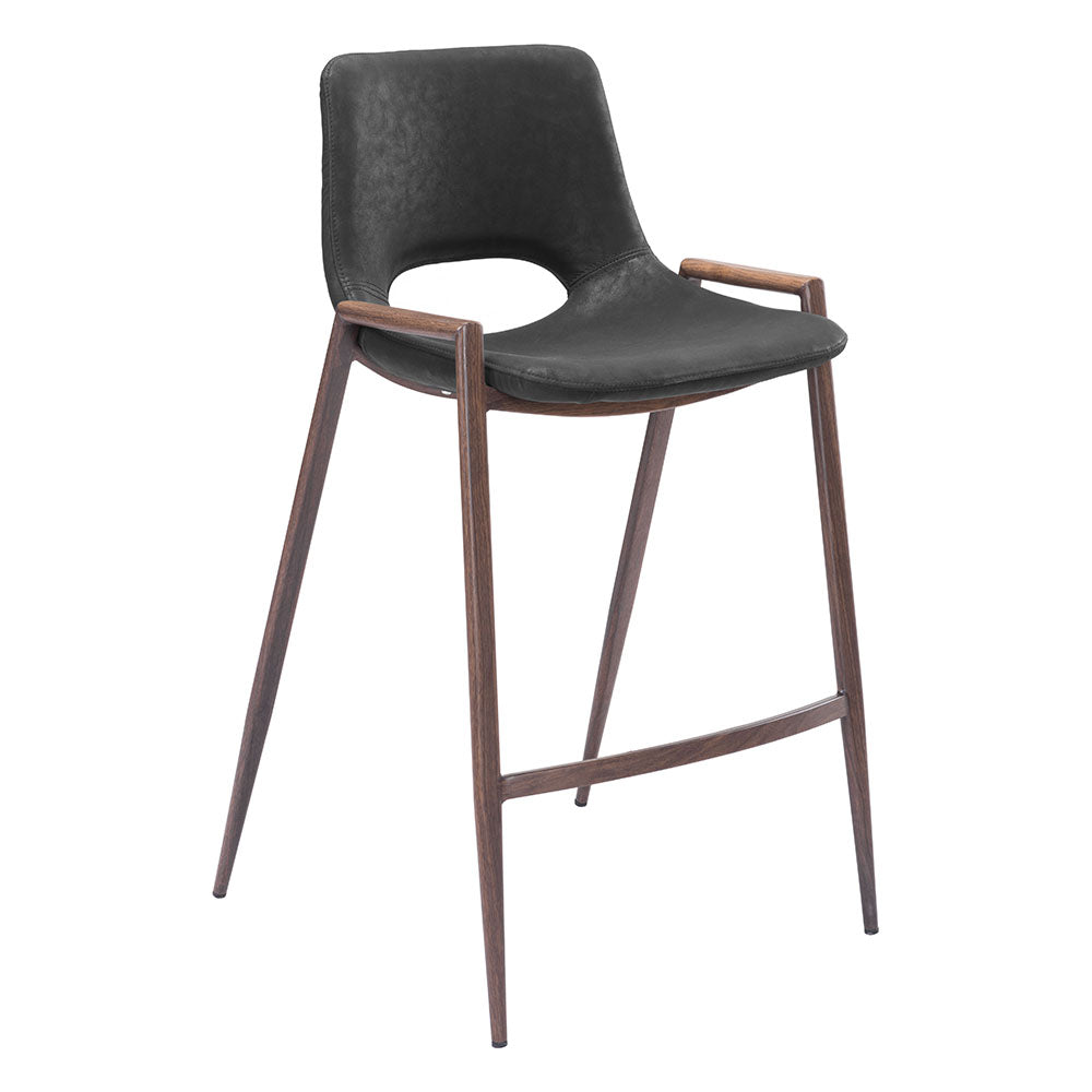 DESI COUNTER STOOL BLACK & WALNUT