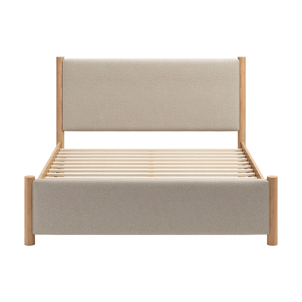 HADI QUEEN BED BEIGE & NATURAL