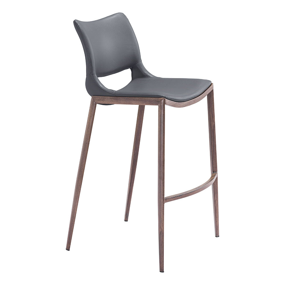 ACE BARSTOOL DARK GRAY & WALNUT