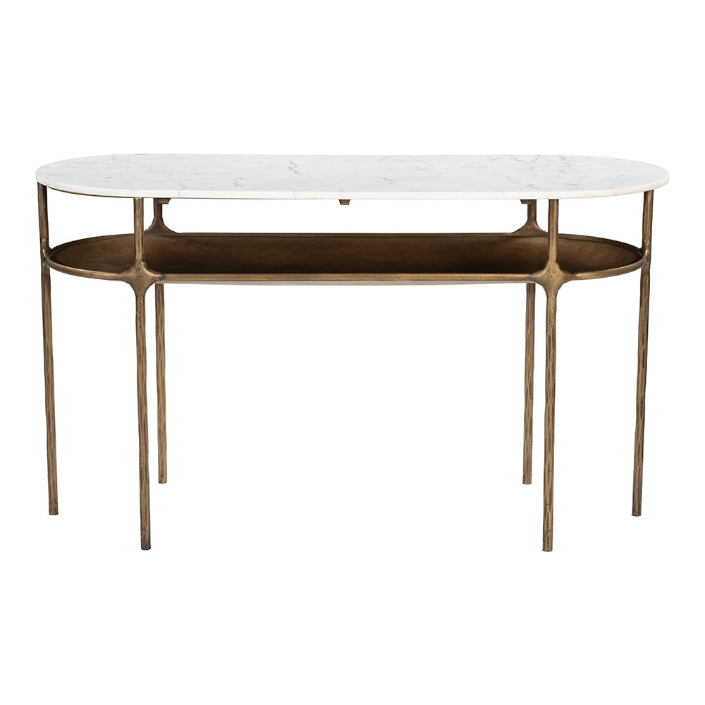 BILD CONSOLE TABLE WHITE & BRASS