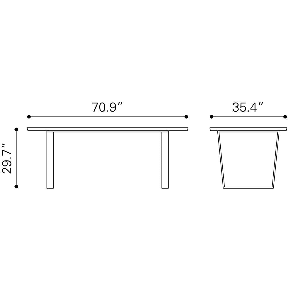 ATLAS DINING TABLE WHITE & SILVER