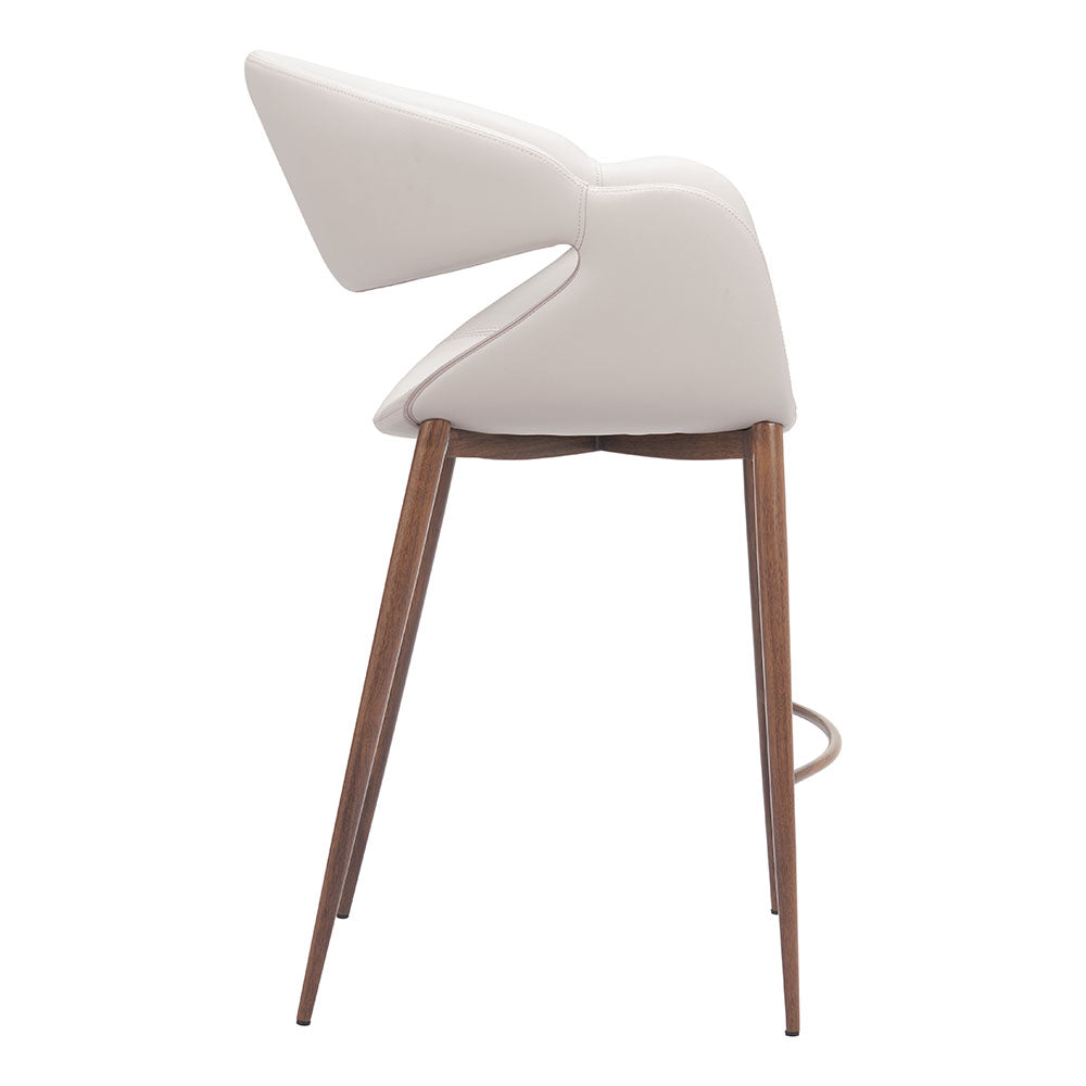 LIMAY COUNTER STOOL BEIGE & WALNUT