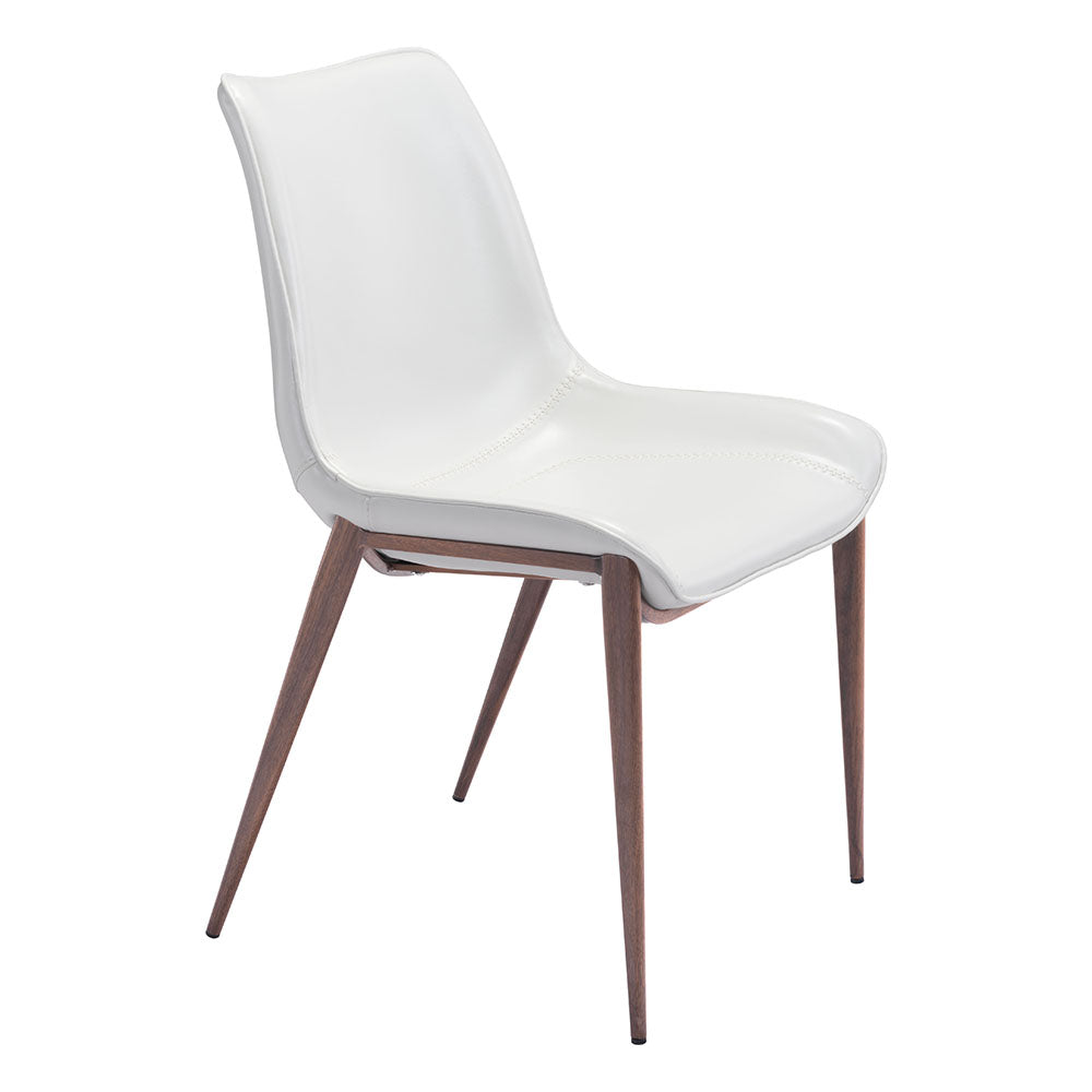 MAGNUS DINING CHAIR WHITE & WALNUT