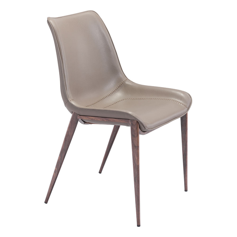 MAGNUS DINING CHAIR BROWN & WALNUT