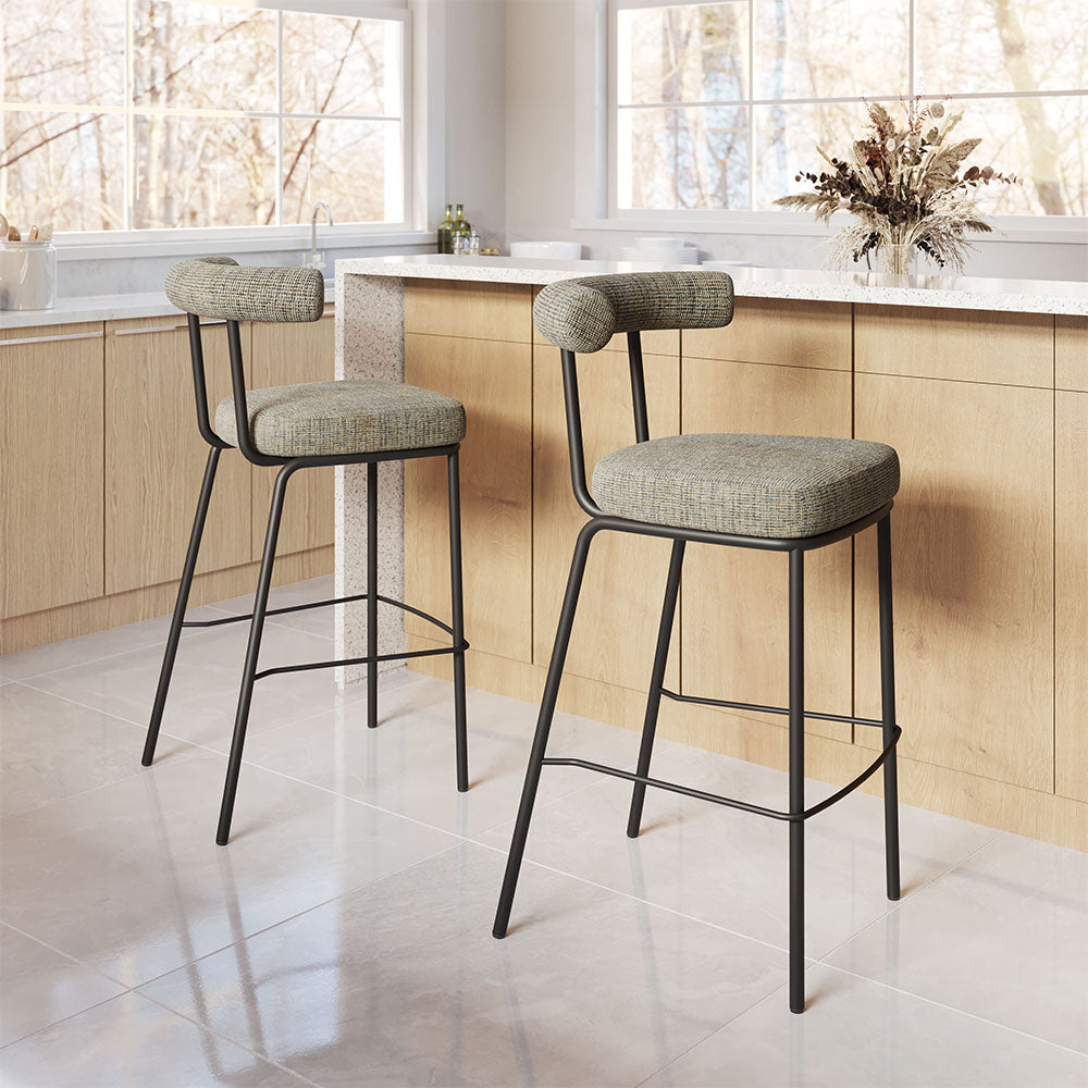 KEDE BARSTOOL GREEN TWEED