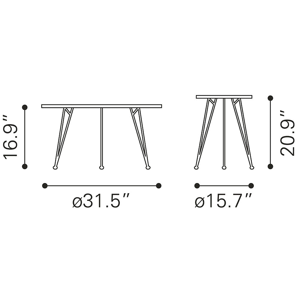 KERRIS COFFEE TABLE SET GRAY & BLACK