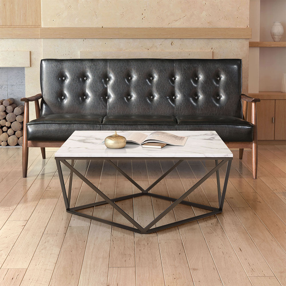 TINTERN COFFEE TABLE WHITE & ANTIQUE BRONZE