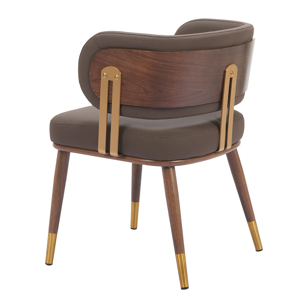 BREW DINING CHAIR BROWN & WALNUT
