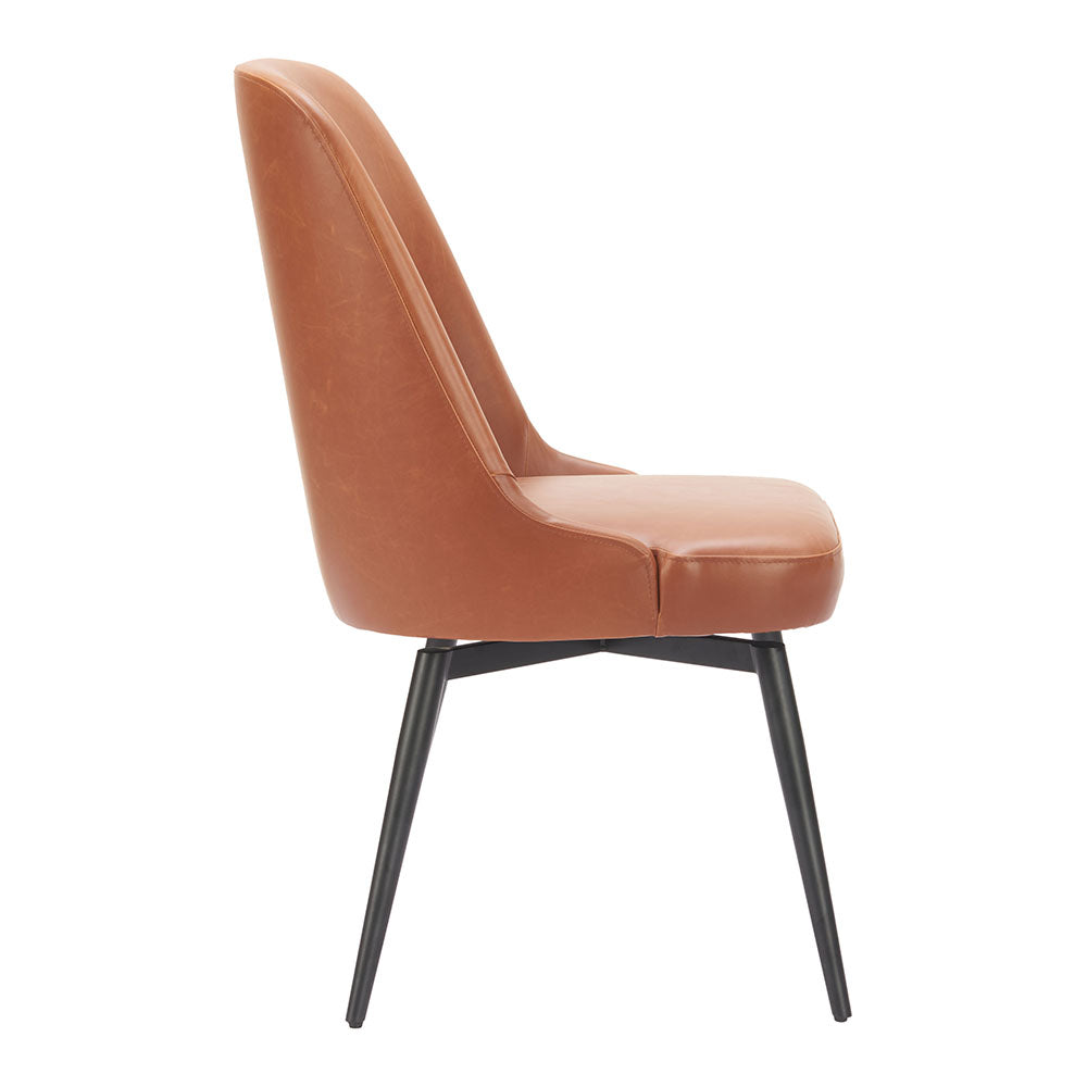 KEPPEL SWIVEL DINING CHAIR BROWN