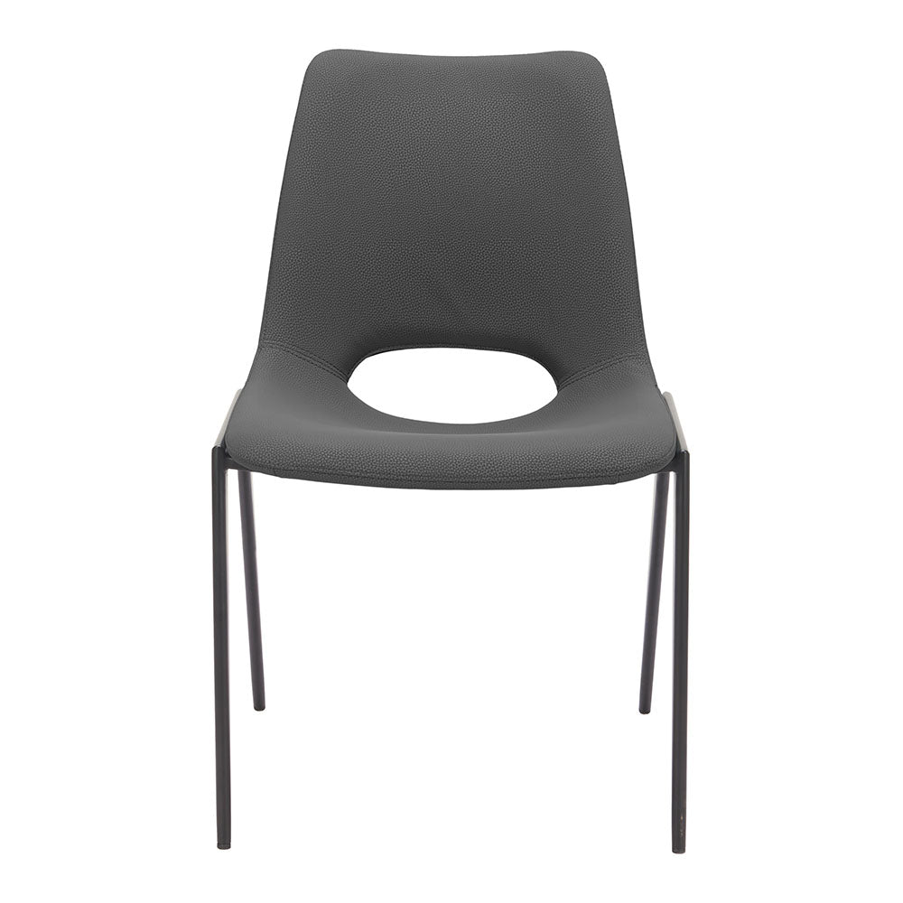 DESI ARMLESS DINING CHAIR BLACK