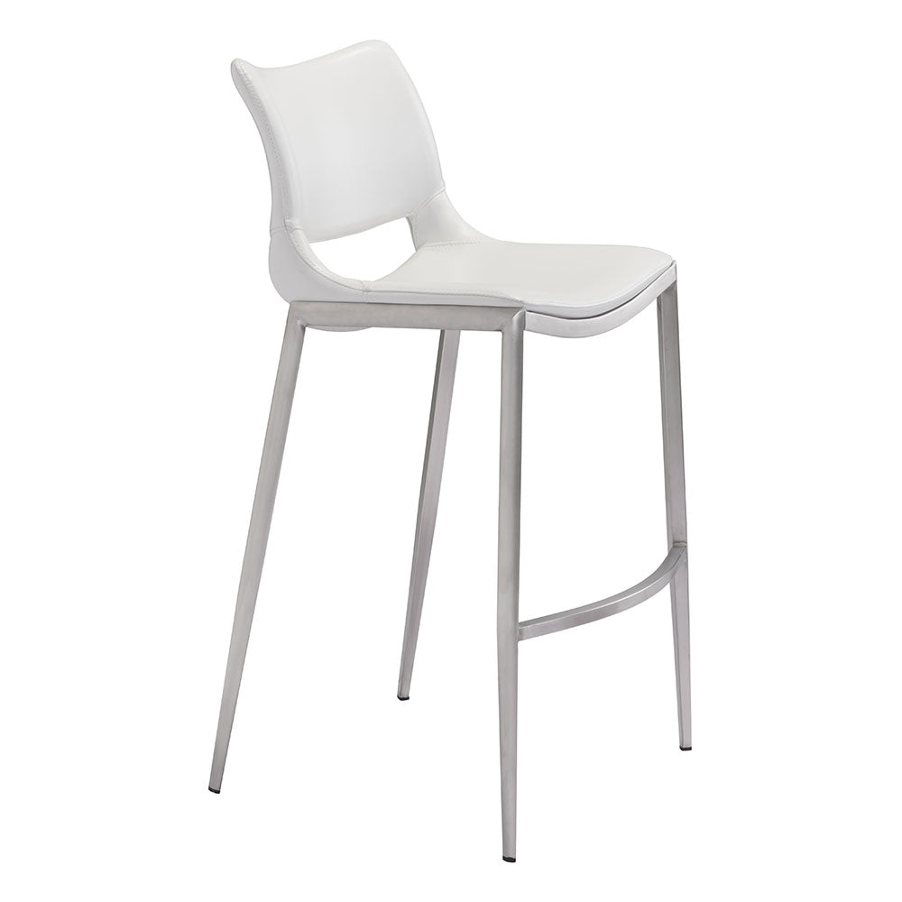 ACE BARSTOOL WHITE & SILVER